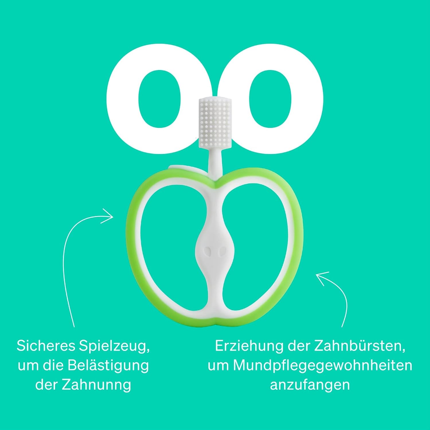 Beißring Baby Von Lovenoobs™, BPA/BPS Frei Einfach Zu Reinigen, Zahnungshilfe, Greifling, Silikon Zahnbürste, Beißspielzeug, Spielzeug, Unisex, Teether, Grün