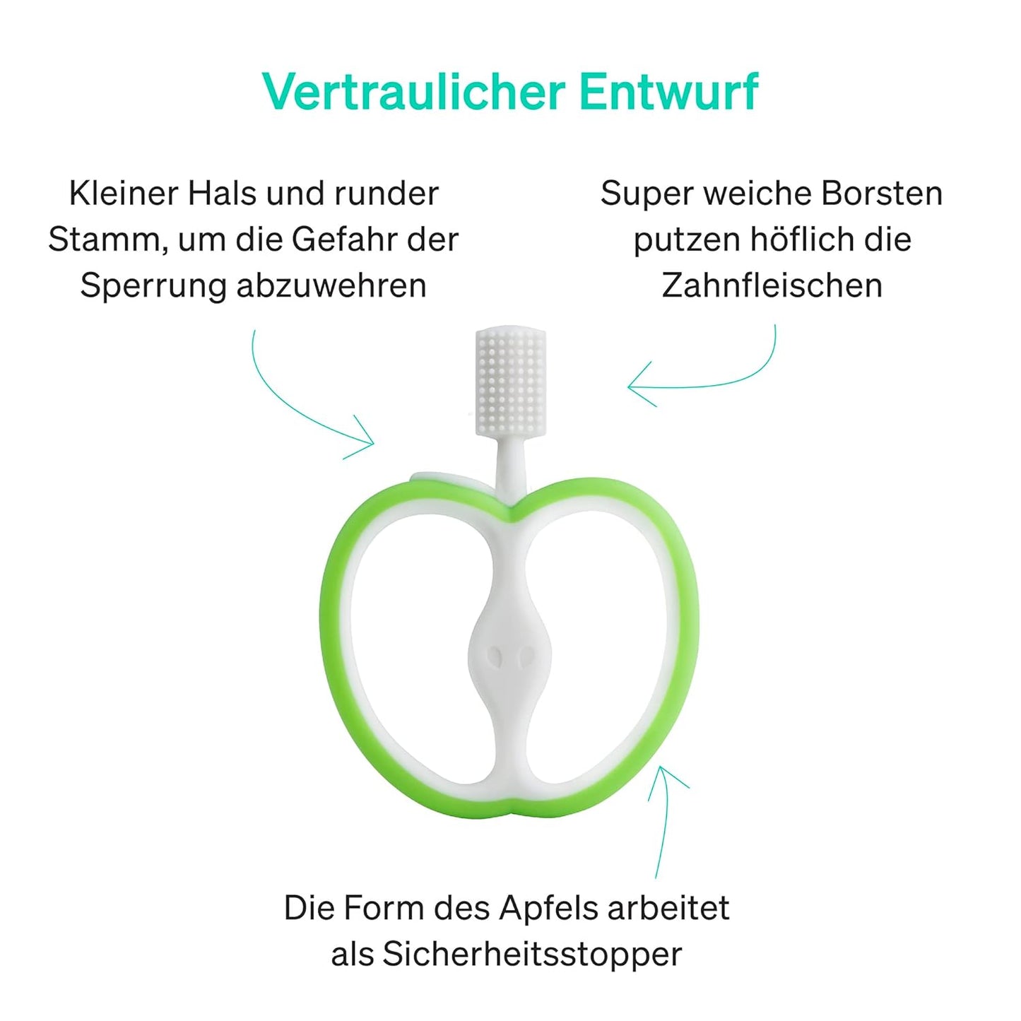 Beißring Baby Von Lovenoobs™, BPA/BPS Frei Einfach Zu Reinigen, Zahnungshilfe, Greifling, Silikon Zahnbürste, Beißspielzeug, Spielzeug, Unisex, Teether, Grün
